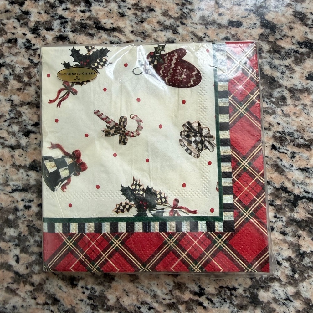 BNIP Mackenzie-Childs Christmas Cocktail Napkins